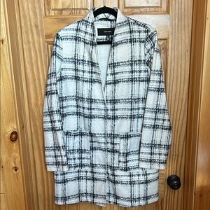 Vero Moda Black & White Plaid Open-Front Blazer